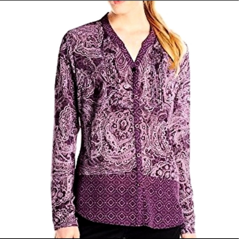 Prana Evelyn Button Down Blouse SZ M